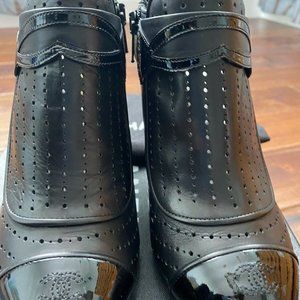 Chanel leather short boots
